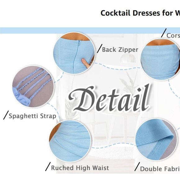 XinFSh Women's Party Bodycon Dresses Sexy Spaghetti Strap size M - Picture 4 of 4